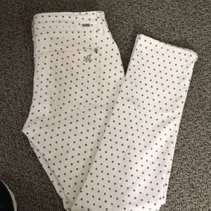 DL 1961 Angel Mid Rise Skinny Polka Dot Jeans